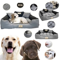 LEGOWISKO DLA PSA MALE SZARE KANAPA PODUSZKA KOJEC Z IMIENIEM + 2X PODUSZKA