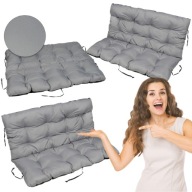 PODUSZKA OGRODOWA NA ŁAWKĘ OGRODOWĄ HUŚTAWKĘ WODOODPORNA 180X60X50 SZARA