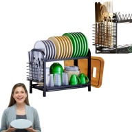 SUSZARKA DO NACZYŃ OCIEKACZ NA NACZYNIA DWUPOZIOMOWA STOJĄCA SKŁADANA