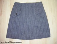 Spódnica popielata szara paski kieszenie 36 trapez