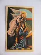 ZWIASTOWANIE MATKA BOŻA ARCHANIOŁ GABRIEL stary ŚW. OBRAZEK CEPELIA 1950