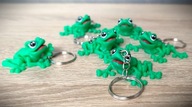 Ruchomy brelok do kluczy żabka - zielona przypinka pomysł na prezent