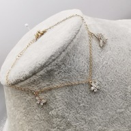 34966 BRANSOLETKA 18K POZŁACANA 18+3CM motylki kwiatek