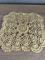 Serwetka serweta szydełkowe rękodzieło misterne cacko żółta 22x22