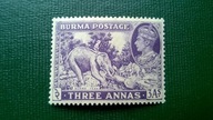 Birma Burma * 3As 1938 rok KGVI kolonie angielskie brytyjskie