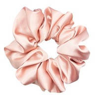 Gumka scrunchie do włosów łososiowy róż satyna