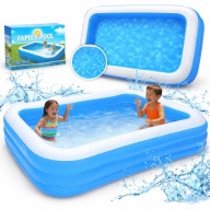 BASEN OGRODOWY DMUCHANY DLA DZIECI PROSTOKĄTNY DUŻY 305x183cm BEZPIECZNY