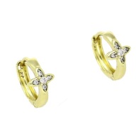 86758 Kolczyki stal chirurgiczna 316L pozłacane 14k kółka z cyrkoniami