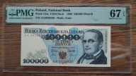 100000zł 1990 seria AA PMG 67 EPQ