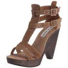 STEVE MADDEN TATUM BEIGE GLADIATOR WOOD WEDGE 38,5