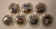 7 x 2 EURO KOLOR - FUTBOL - PIŁKA NOŻNA - 7 MONET + CERTYFIKATY + ETUI