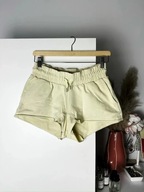 Pastelowe żółte masełkowe bawełniane krótkie spodenki dresowe Flattop, S