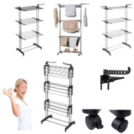 SUSZARKA NA PRANIE DO PRANIA STOJĄCA PIONOWA ROZSUWANA SKŁADANA CZARNA