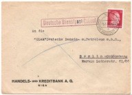 RYGA -HANDELS UND KREDITBANK -OSTLAND -koperta firmowa -obieg 1943 rok