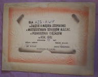 DYPLOM - PODNOSZENIE CIĘŻARÓW - Sochaczew 1961 rok AUTOGRAF PREZESA