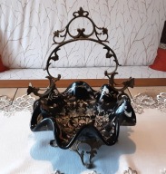 Dekoracyjny duzy koszyk na slodycze, owoce - porcelana caraguelle z brazem