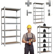 REGAŁ MAGAZYNOWY WARSZTATOWY METALOWY OCYNK 222 X 90 X 40 CM 6 PÓŁEK 900KG