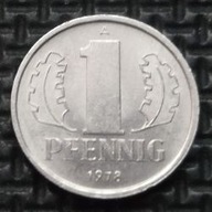*NIEMCY - NRD [0477]*1 fenig (1 PFENNIG) 1978 Niemcy Wschodnie, Herb DDR