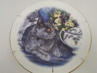 TALERZ PORCELANOWY KOLEKCJONERSK ROYAL GRAFTON KOT DO POWIESZENIA