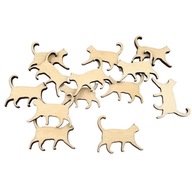 10x Drewniany KOT ze sklejki 3cm scrapki ozdoba decoupage dekor kotek
