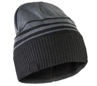 Męska czapka zimowa podwijana wywijana ciepła ocieplana polarem Czarna