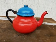 imbryk z kolorowej emalii super ozdoba dzialki,altany studia