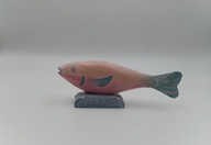 Ryba - rzeźba z drewna - rybka o ślicznych pastelowych kolorach - 25,5cm
