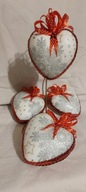 Serce bombki bombka ręcznie zdobione 4 szt MS77