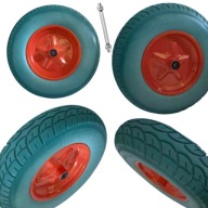 KOŁO DO TACZKI GUMOWE BEZDĘTKOWE PEŁNE OŚKĄ POMPOWANE 400-8 WYTRZYMAŁE