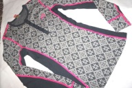 KARI TRAA "M/M" BLUZKA TERMICZNA 100% MERINO WZORKI SUPER J.NOWA!