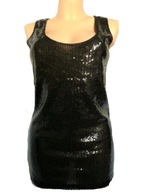 Sukienka czarna mini z cekinami wieczorowa M L