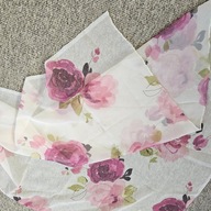 Tkanina woal, ecru w kwiaty, szer 500 cm wys.150cm, 6x@