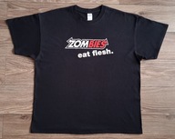 CZARNA MĘSKA KOSZULKA T-SHIRT GILDAN ZOMBIES EAT FLESH 100% bawełna XL