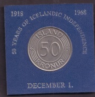 Islandia - 50 Koron 1968 rok - rocznica