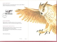 Szwecja 1989, KARNET ptaki sowa puchacz, /wyd.dla abonentów/