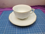 spodek filiżanka porcelana ĆMIELÓW złocenia ecru Made in Poland