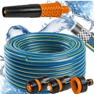 DŁUGI WĄŻ OGRODOWY 1/2" 30M ROZCIĄGLIWY 4 WARSTWY+ZRASZACZ I ZŁĄCZKI BRADAS