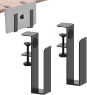 UCHWYT NA LAPTOPA BOCZNY NA BIURKO REGULOWANY PIONOWY METALOWY CZARNY