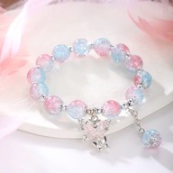 Bransoletka damska z kamieniami motyl srebna CLM41