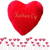 PLUSZOWE SERCE PODUSZKA DUŻY MIŚ NA WALENTYNKI 70 CM Z NAPISEM KOCHAM CIĘ