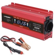 Przetwornica NAPIĘCIA SAMOCHODOWA Inwerter Ekran LCD 12V 230V 2000W +2x USB