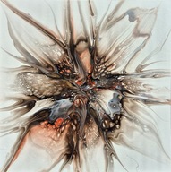 Złota Odyseja, abstrakcja, farby akrylowe, aukcja charytatywna