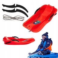 SANKI PLASTIKOWE DLA DZIECI Z OPARCIEM Z HAMULCEM DUŻE CZERWONE ŚLIZG