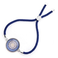 Bransoletka mocy granatowa Mandala Odwagi indyjska rozeta amulet na rękę