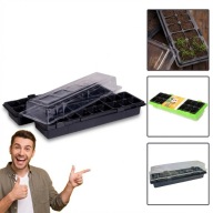 VEFI SZKLARENKA MINI CZARNA 18 DONICZEK DO WYSIEWU 47X16CM NA PARAPET