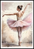 A2 PLAKAT OBRAZ BALETNICA TANCERKA BALERINA TANIEC BALET SZKOŁA TAŃCA