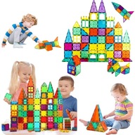 KLOCKI MAGNETYCZNE KONSTRUKCYJNE DLA DZIECI MONTESSORI EDUKACYJNE (100 EL.)