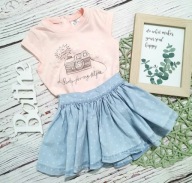 KompletF&F spódnica jeansowa t-shirt 62cm 68cm