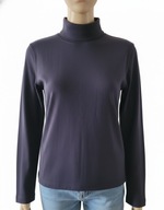 Lands' End – Granatowy Sweter z Długim Rękawem i Golfem – Rozmiar 36 / S