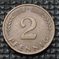 *NIEMCY [0206]*2 fenigi 1967 *F* Niemcy Zachodnie (RFN) Kłosy, Liście dębu